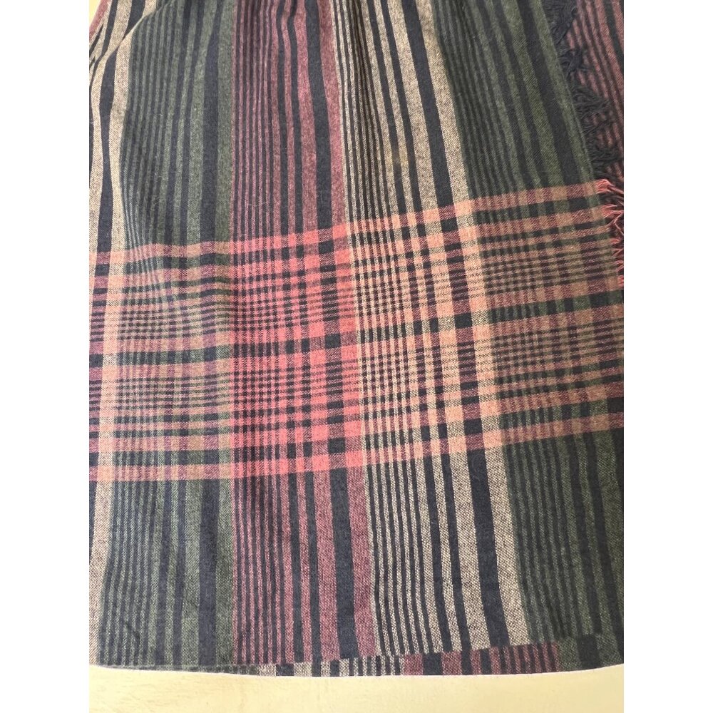 VTG Pan-Her Women 9/10 Plaid Wool Blend Skirt W/ Fringed Side Union USA Made - Picture 3 of 11